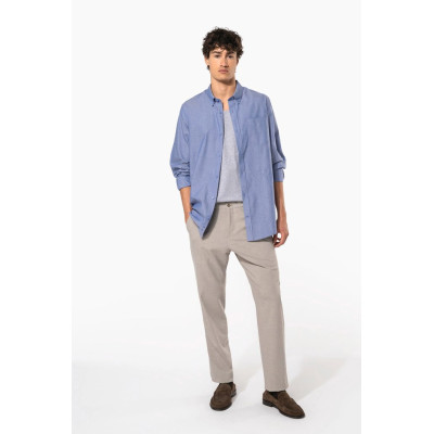 Men's long-sleeved Oxford shirt